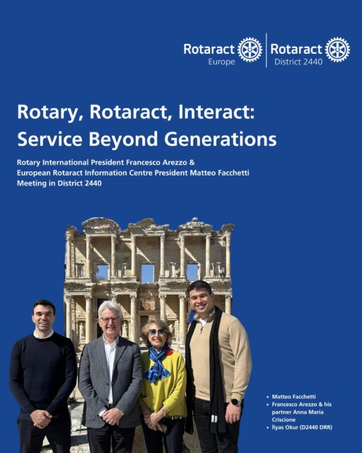 Building stronger connections between Rotary and Rotaract across Europe.  During his visit to District 2440, 2025–2026 European Rotaract Information Centre President Matteo Facchetti joined Rotary International President Francesco Arezzo and local leaders to discuss collaboration, leadership development, and the future of service.  Together, we continue creating opportunities for young leaders and strengthening the partnership between Rotary and Rotaract at every level.